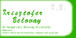 krisztofer belovay business card